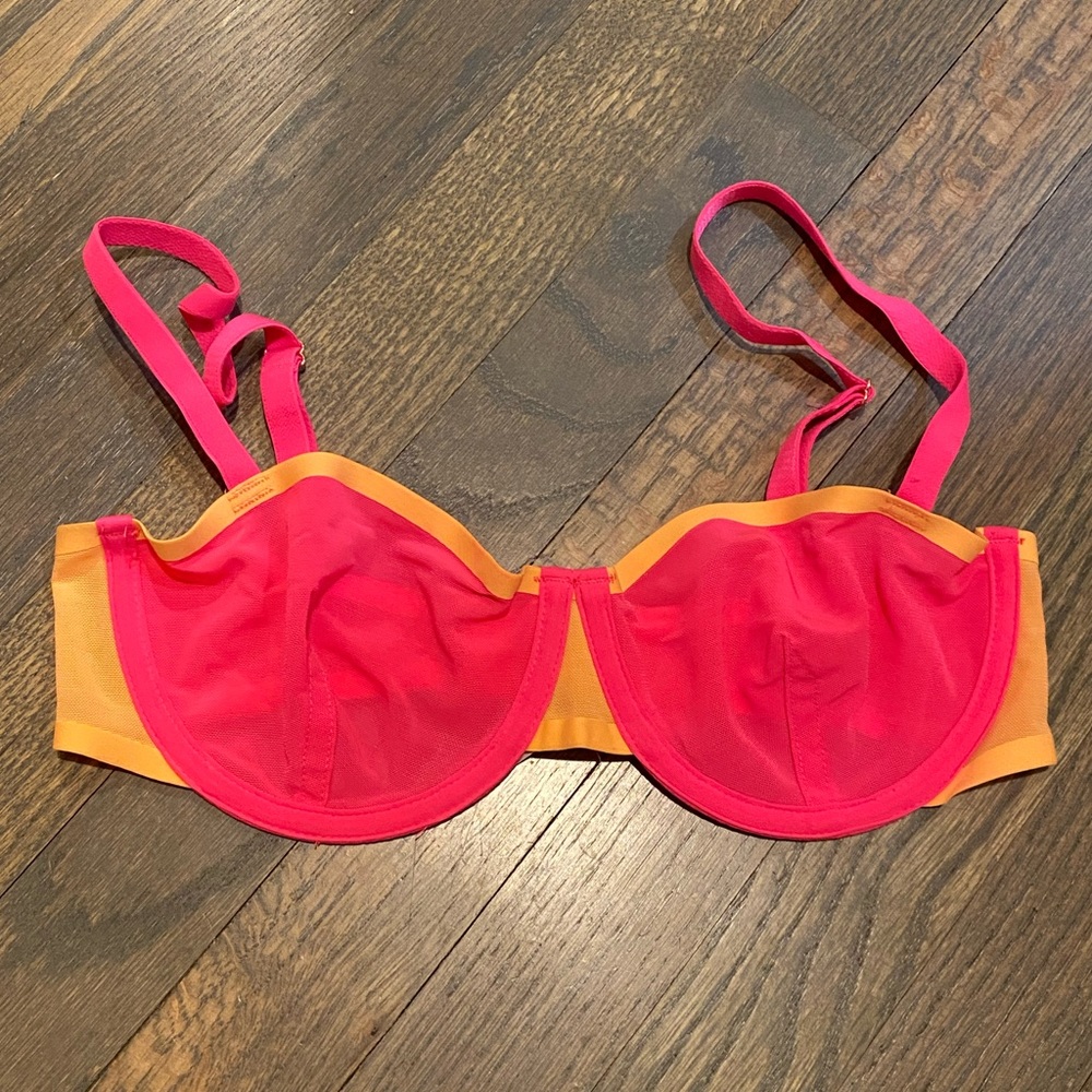 Urban Outfitters Out From Under Pink & Orange Mesh Bralette 32C